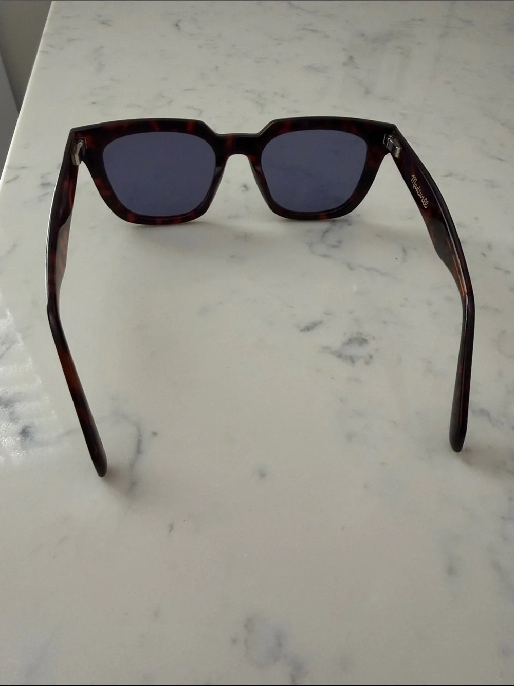 Madewell Tortoiseshell Frame Sunglasses with Blue Lenses